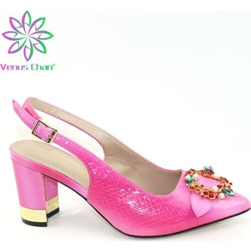 Latest Pink Color African Dresses for Women High Quality Larges Size Shoes Women Open Toe Sexy Ladies Shoes Party Wedding Shoes