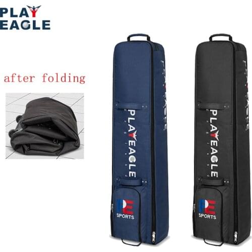 PLAYEAGLE Nylon Golf Travel Cover Bag with Wheels Thickening Pad Golf Holiday Travel Cover Case Waterproof Golf Cover Bag