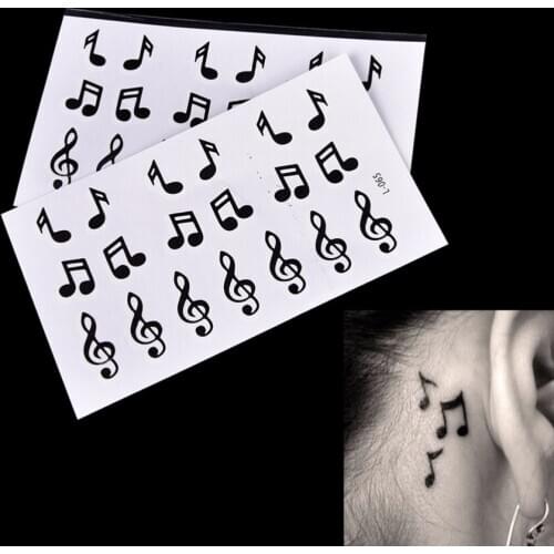 Waterproof Temporary Tattoo Sticker Music Note Musical Note Water Transfer Fake Tattoo Flash Tattoo For Girl Women Men