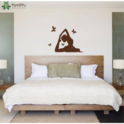 YOYOYU Wall Decal Yoga Pose Vinyl Wall Stickers Namaste Yoga Studio Master Bedroom Home Decor Removable Meditation Woman SY805