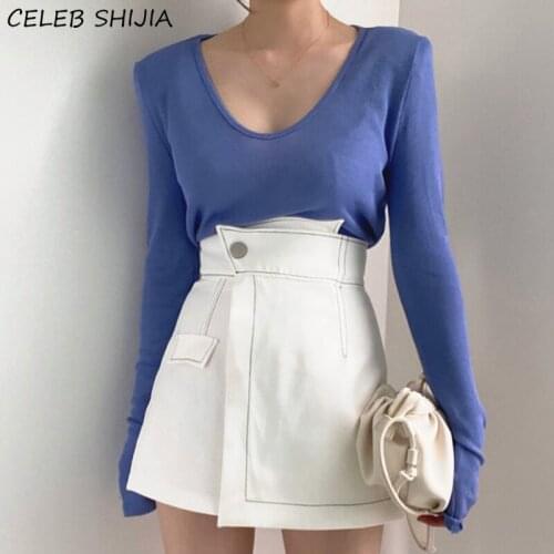 Chic White Skirts Woman Single Button High Waist Solid Korean Fashion Clothing Spring Summer Skirts Womens 2021