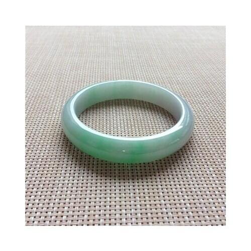 Zheru Jewelry Natural 54-64mm Burmese Jade Light Green Bracelet Elegant Princess Jewelry Best Gift for Mother and Girlfriend