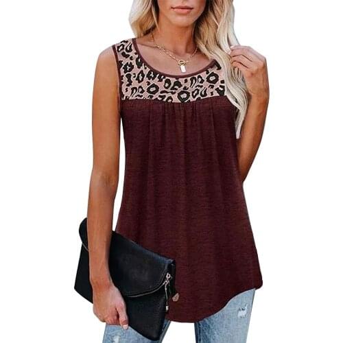 Women Leopard Print Patchwork Blouse Sexy Off Shoulder Summer Shirts Fashion Sexy Camis Tops Female Loose V-neck Lady Vest D30