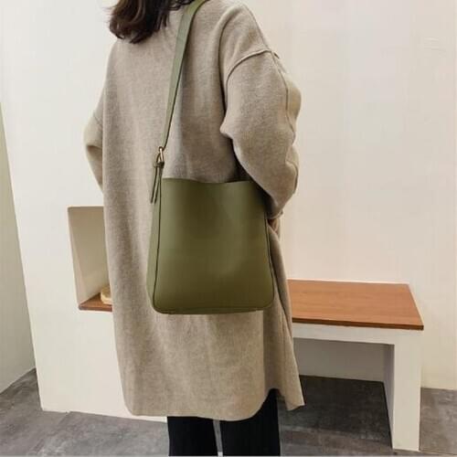 Large Capacity Women Shoulder Bags Designer Brand Handbags Luxury Pu Leather Crossbody Bag Casual Totes Simply Buckets Bag Purse