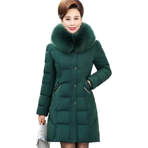 Plus Size 5XL 6XL Winter Jacket Women Parker Thick Warm Cotton Padded Jacket Hooded Mid Long Outerwear Middle-aged Female Coats