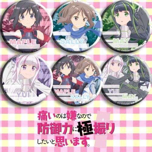 1pc 58mm BOFURI: I Don't Want to Get Hurt so I'll Max Out My Defense brooch Badges