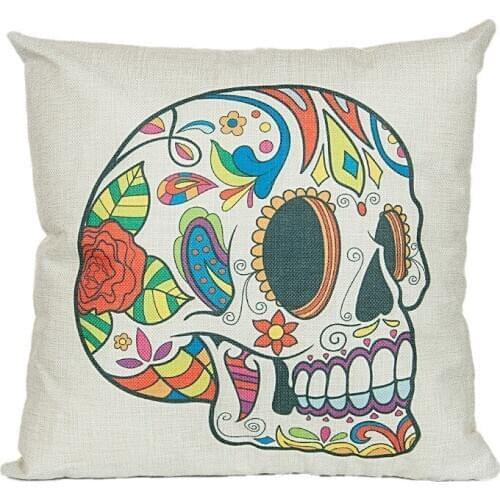 1PC Homing Punk Cushion Covers for Sofa Throw Pillow Cover Decorative Pillow Case Skull Cushion Cover Cotton Linen Square OU 020