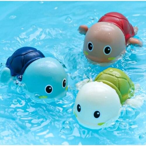 1Pcs Cute Cartoon Tortoise Baby Bath Toys Baby Boys Girls Clockwork Swimming Water Toys Infant Toddler Beach Bath Toys Kids Gift