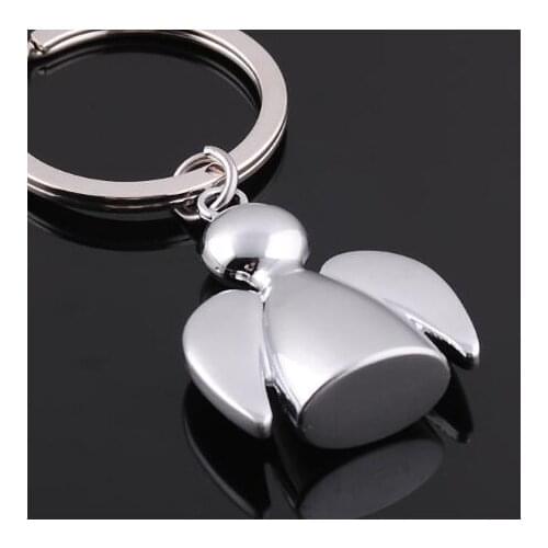 100pcs/lot fedex fast woman lovely metal angel keychain lady cute angel key ring