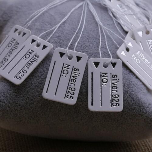 1000PCS 925 Silver Label String Price Tags Display 0.9x0.6" FASHION