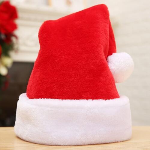 120g Christmas Hat Santa Adults Big Santa Hat Comfort Plush Red Velvet Party Caps For Boys Girls Christmas Gifts High Quality