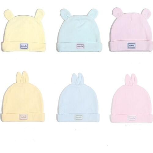 2020 Eslatic cotton baby caps&hats for newborn Candy Color Boy Girl Beanies Fashion Ears Hats Toddler Kids Outdoor Warm Beanie C