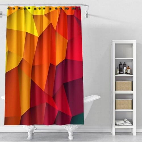 3D Print Gradient Diamond Style Custom Waterproof Shower Curtains Toilet Bathroom Home Modern Decoration Adult