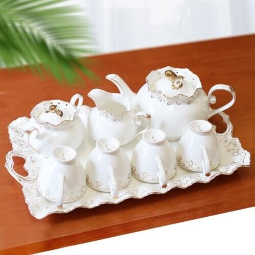 English Tea Set Luxury High-end Ceramic Tea Cup with Tray European Coffee Cup
