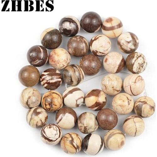 Australia Natural Zebra Stone Spacers Beads 6/8/10/12MM Round Ore Loose Beads For Jewelry Bracelet Necklace Accessories DIY