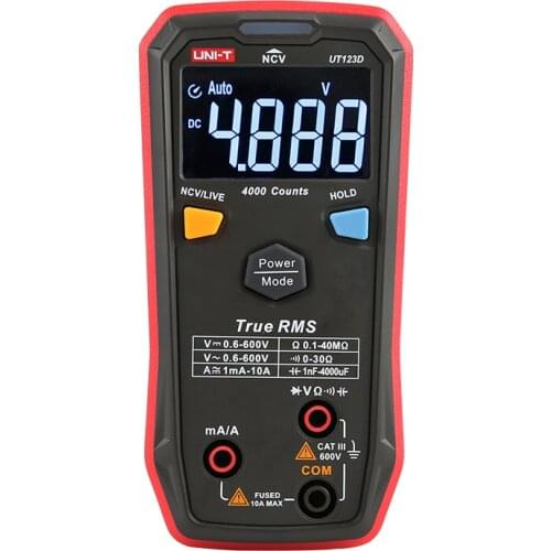 UT123D Automatic Smart Digital Multimeter RMS AC/DC Current Voltage Resistance And Capacitance Tester Household Multimeter