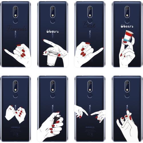 Best Friend Cute Girl Phone Case For Nokia 2.1 3.1 5.1 6.1 7.1 Plus Silicone Soft Back Cover For Nokia 2.1 3.1 5.1 6.1 7.1 Case
