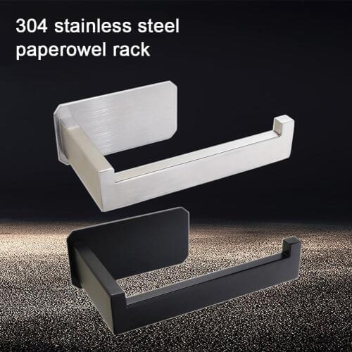 1 Pc Kitchen Free Punch Roll Paper Holder Towel Storage Rack Tissue Hanger Cabinet Hanging Shelf Bathroom Toilet Paper Holder