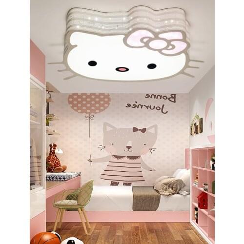 Childrens room lamp cartoon led ceiling lamp bedroom lamp princess hellokitty creative lighting girl room lamp