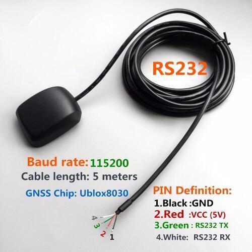 DIY connector RS232 output protocol baud rate: 15200 gps glonass GNSS GPS receiver Operating voltage: 5V