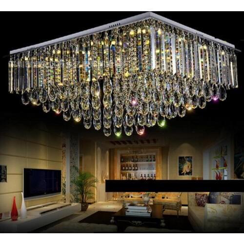 European crystal lamp living room lights rectangular led ceiling lamp bedroom lights restaurant lights led lighting fixture