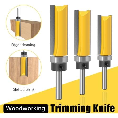 8mm Shank Flush Trim Router Bit Pattern Bit Top Bottom Bearing 5/8" Blade Template Wood Milling Cutter Carpenter