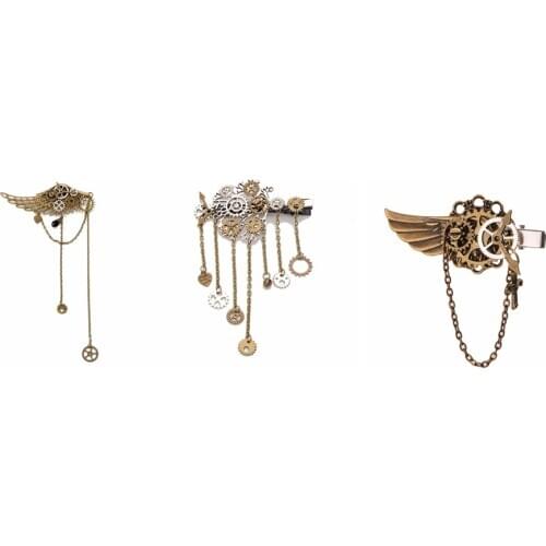 Gothic Hair Clip Steampunk Hairpin Wings Style Barrette