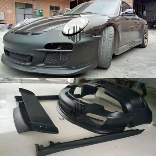 GT3 Style Car Body Kit FRP Unpainted Front Rear bumper Side Skirts Rear Spoiler For Porsche 911 Carrera 997 GT3 2008-2011