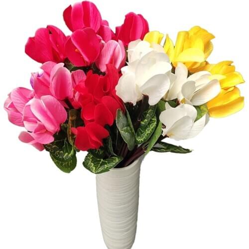 Artificial Flowers Bonsai Home Decor Wedding Decoration Fake Cyclamen Bouquet Diy Pink Room Ornaments Valentines Day Gift