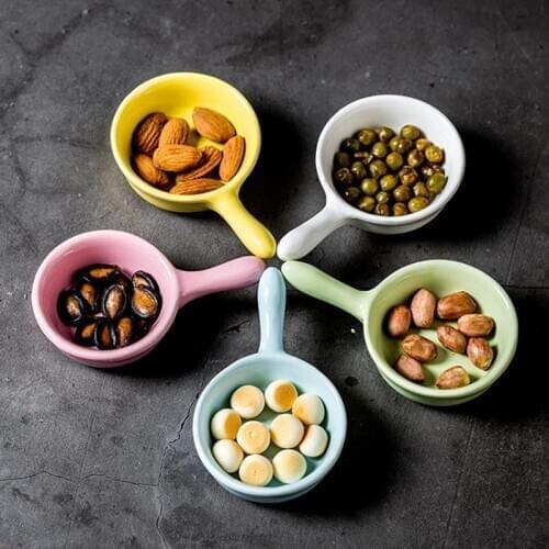 Kapmore 1pc Ceramic Sauce Dish Solid Color Dipping Plate Seasoning Dish For Home Restaurant Tableware Accessories Kitchen Tools