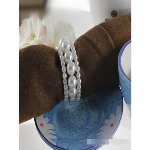 New Shiny Pearls Napkin Rings For Wedding Favor Supplies Party Table Decoration Accessories Top Quality Free Shipping