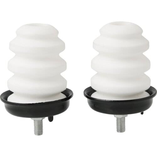 Set of 2 Rear Axle Bumper with Nuts 15712438 for Chevy Silverado White