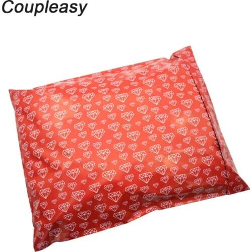 100Pcs 3 Sizes Poly Mailers Red Diamond Plastic Envelopes Self Seal Adhesive Courier Bags Thicken Packaging Shipping Bag Mailbag