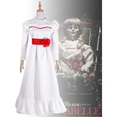 Hot Movies Annabelle Cosplay Costumes Ghost Baby Horror Doll Halloween Women Dresses