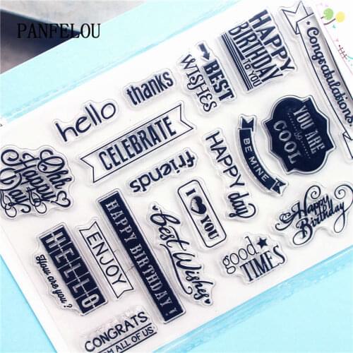 The Ribbons Text Clear Stamp DIY Silicone Seals Scrapbooking/Card Making/Photo Album Decoration Supplies Sheets