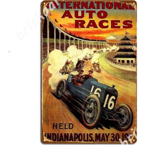 International Auto Races; Advertising Print Metal Signs Bar Cave Decoration Painting Décor Club Home Tin sign Posters