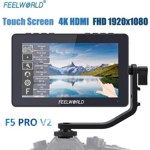 Feelworld F5 Pro V2 5.5 Inch 4K HDMI In/Output Wireless Transmission FHD Touch Screen IPS 1920x1080 DSLR Camera Monitor