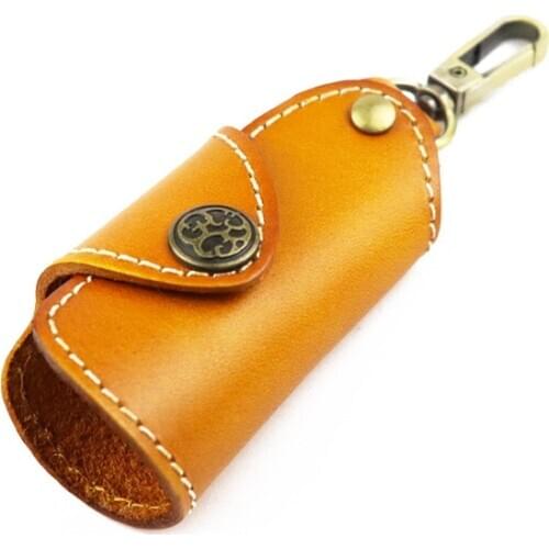 Men Women Key Wallet Genuine Leather Car Key Holders Housekeeper For Men Women Retro Home Keychain Case