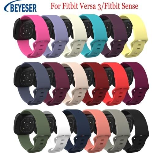 Soft Silicone Wristband Straps Compatible With For Fitbit Versa 3/Fitbit Sense Band Replacement Smart Sport Watch Strap Bracelet