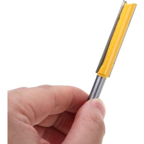 New Straight Router Bit 50mm 2" Extra Long Woodworking Router Bit With Two Flute 1/4 Shank With 3/8" Cutting Diameter