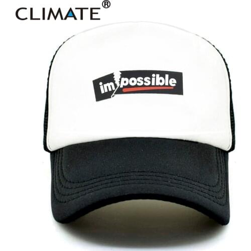 CLIMATE New Cool Hiphop Possible Trucker Caps Hat Men Surfboard Youth Impossible Caps Mesh Baseball Cap Hat for Men Women Youth