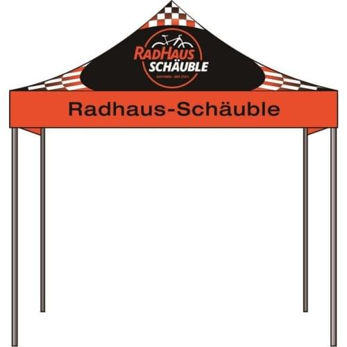 3m x 3m Aluminum Folding Gazebo Pop Up Tent Marquee Event Winter Tent Awning Pavilion Shelter with Roof Dye-sublimation Printing