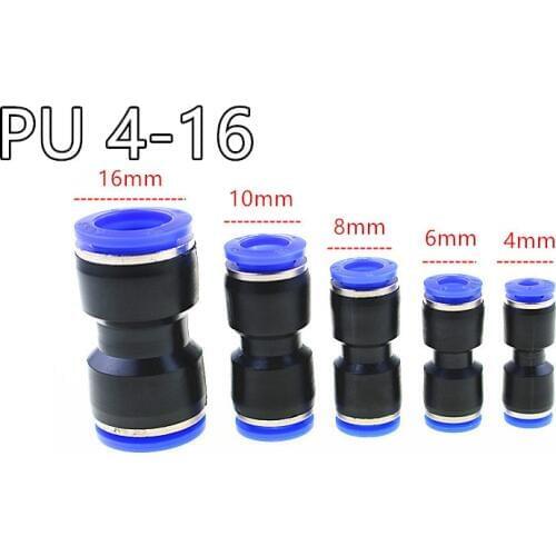 PU 4 6 8 10 12 14 MM Straight Push in Fitting Pneumatic Push to Connect Air Quick Fitting