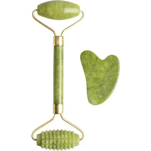 Sawtooth roller Facial Massage Roller Plate Double Heads Jade Stone Massager Eye Face Neck Thin Lift Relax Slimming Tools