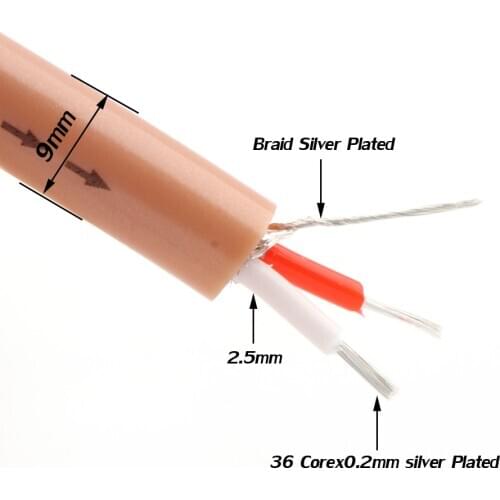 Shark Wire SP18122G 40UM Silver pated Twinaxial Interconnect cable for DIY audio video RCA interconnect wire