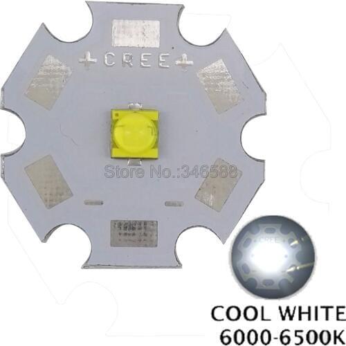 Special offer! 10pcs/lot! Cree XLamp XT-E XTE White W 5W High Power LED Emitter Chip on 8mm / 12mm / 14mm / 16mm / 20mm PCB