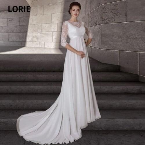 LORIE Wedding Dress for Pregnant Women High Waist Half Sleeves Plus Size Corset Wedding Gown Bridal Dress vestidos de novia