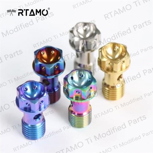 Titanium Banjo Bolts M10x1.0/1.25Px19 Hexagon Hollow Head Screws For Brake Hose Line Master Cylinder Motorcyle Parts