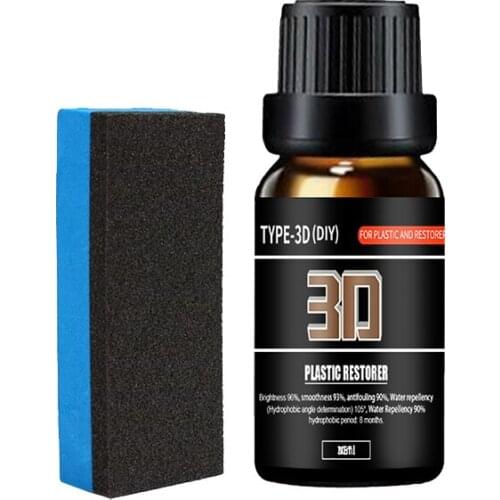 30ml Car Coating Wax Paint Repair Wax Agent 3D Anti-Scratch Liquid Polishing Hydrophobic Paint Care Car Plastic Restorer Sponge