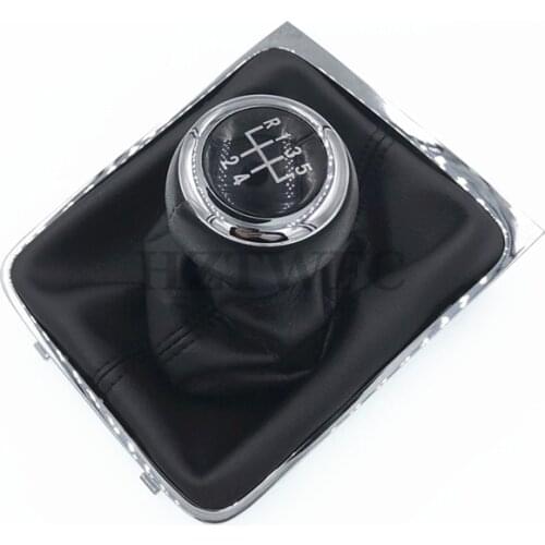 High Quality 5 Speed Car Gear Shift Knob With Gaiter Boot Cover Frame For VW Passat B6 2005 2006 2007 2008 2009 2010 2011